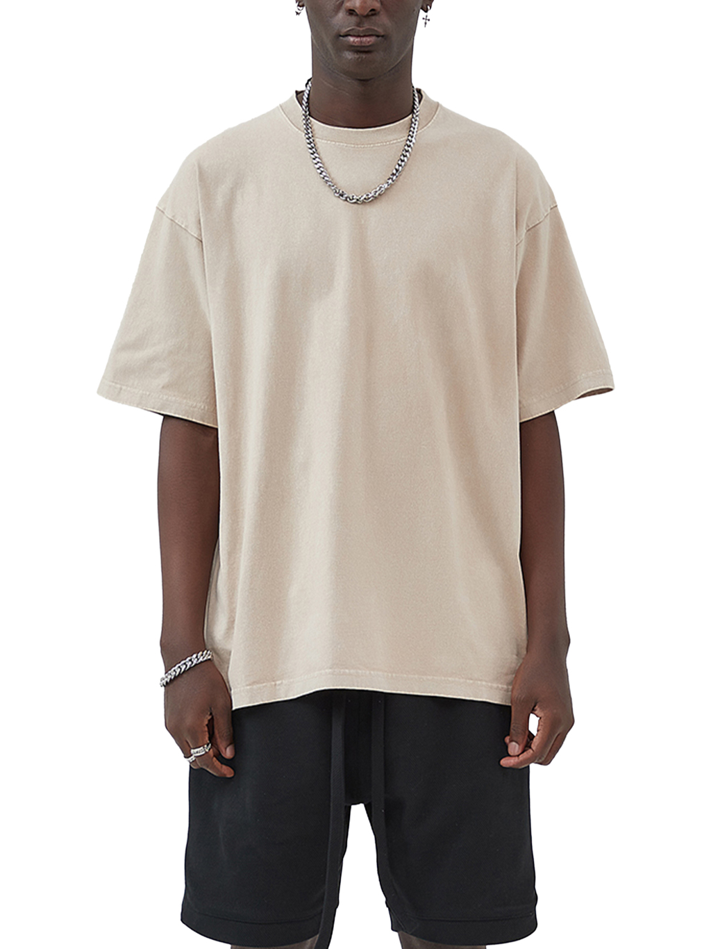 Oversize Snow Washed T-Shirt #R00037 | TAPSTITCH-3